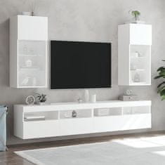 Vidaxl TV omarica z LED lučkami 2 kosa bela 40,5x30x90 cm