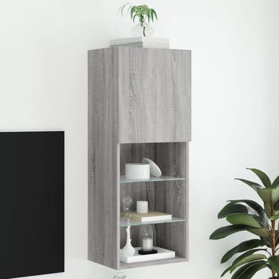 Vidaxl TV omarica z LED lučkami siva sonoma 40,5x30x102 cm