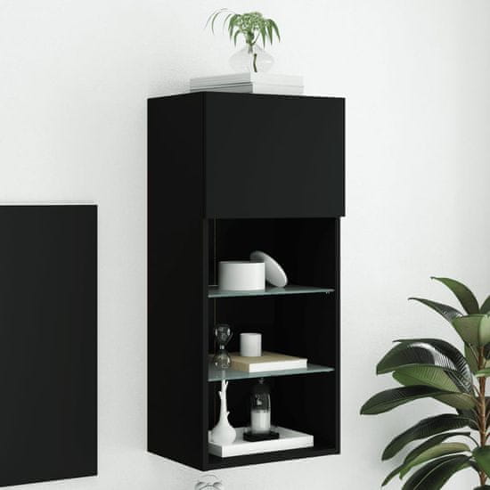 Vidaxl TV omarica z LED lučkami črna 40,5x30x90 cm
