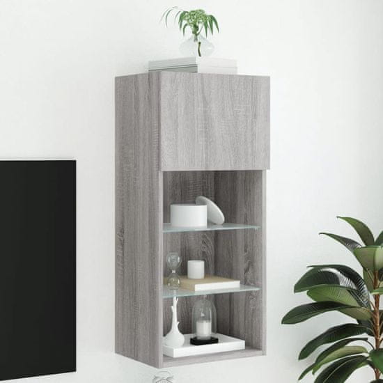 Vidaxl TV omarica z LED lučkami siva sonoma 40,5x30x90 cm