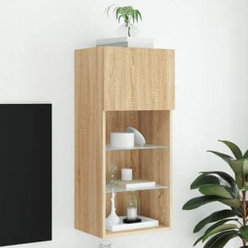 Vidaxl vidaXL TV omarica z LED-svetilko, hrast sonoma, 40,5 x 30 x 90 cm