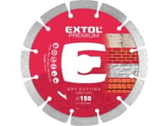 Extol Premium Diamantna rezalna plošča, segmentno Dolgo življenje - suho rezanje, 150x22,2x2,3mm