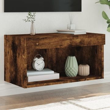 Vidaxl vidaXL TV omarica z LED zaslonom dimljen hrast 60x30x30 cm