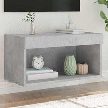 Vidaxl vidaXL TV omarica z LED osvetlitvijo betonsko siva 60x30x30 cm