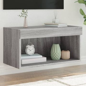 Vidaxl vidaXL TV omarica z LED zaslonom siva hrastova sonoma 60x30x30 cm
