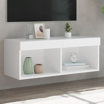 Vidaxl vidaXL TV omarica z LED osvetlitvijo bela 80x30x30 cm