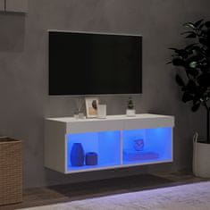 Vidaxl TV omarica z LED lučmi bela 80x30x30 cm