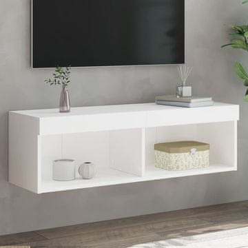 Vidaxl vidaXL TV omarica z LED osvetlitvijo bela 100x30x30 cm