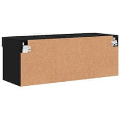Vidaxl TV omarica z LED lučmi črna 80x30x30 cm