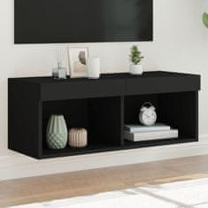Vidaxl TV omarica z LED lučmi črna 80x30x30 cm