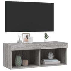 Vidaxl TV omarica z LED lučmi siva sonoma 80x30x30 cm