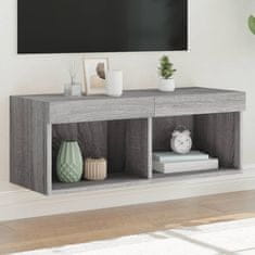 Vidaxl TV omarica z LED lučmi siva sonoma 80x30x30 cm