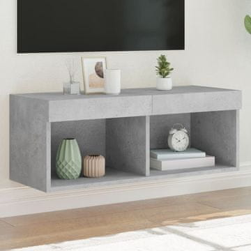 Vidaxl vidaXL TV omarica z LED osvetlitvijo betonsko siva 80x30x30 cm