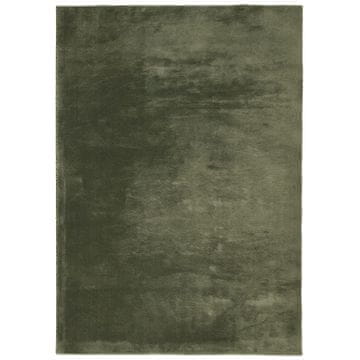 Vidaxl Preproga s kratkimi vlakni mehka pralna gozdno zelena 140x200cm