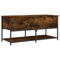 Vidaxl Klop za shranjevanje dimljen hrast 100x42,5x47 cm inž. les