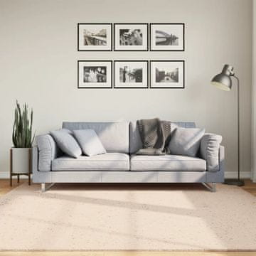 Vidaxl vidaXL HUARTE Preproga, nizek vlak, bež, 200x200 cm