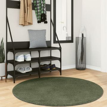 Vidaxl vidaXL Preproga HUARTE, nizka, zelena, Ø 120 cm