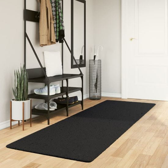 Greatstore Preproga HUARTE kratka vlakna mehka in pralna črna 80x250 cm