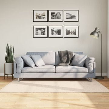 Vidaxl vidaXL HUARTE Preproga, nizek vlak, bež, 120x170 cm