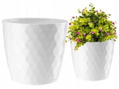 Galicja Okrogel bel plastični cvetlični lonec 12 cm Cristal