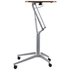 STEMA Višinsko nastavljiva miza SH-A10, siv okvir, plošča iz oreha, višina 73,5-104 cm, plošča 72x48 cm.