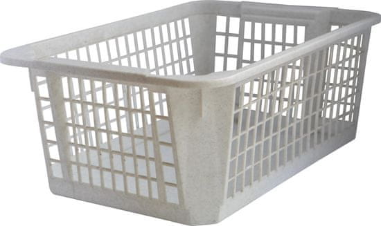 Alfa Plastik Košara iz plastike za zlaganje, 36x26x14cm, siva
