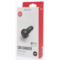 Hama hitri avtomobilski polnilec USB, USB-C PD/QC 25 W