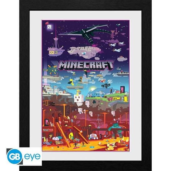 GB eye Uokvirjen plakat Minecraft - Svet onkraj meja