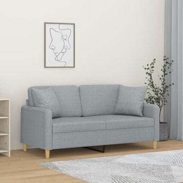 Vidaxl vidaXL Dvosed z blazinami, svetlo siv, 140 cm, blago