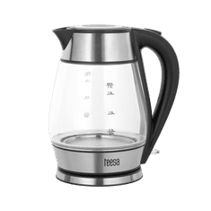 shumee TEESA kuhalnik vode, steklo + inox, 2000 W, črn, 1,7 L
