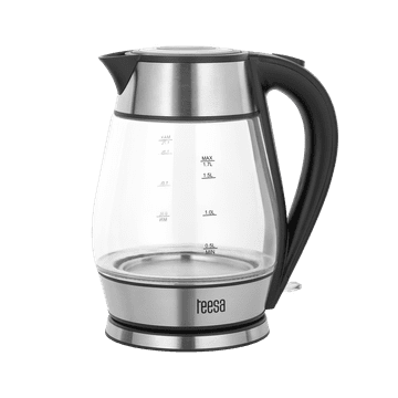 shumee TEESA kuhalnik vode, steklo + inox, 2000 W, črn, 1,7 L