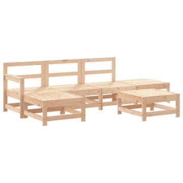 Vidaxl Vrtna sedežna garnitura 6-delna trdna borovina