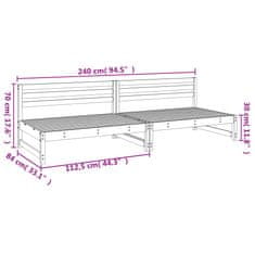 Vidaxl Vrtni sredinski kavč 2 kosa 120x80 cm impregnirana borovina