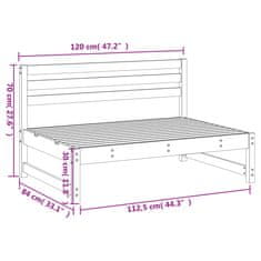 Vidaxl Vrtni sredinski kavč 120x80 cm impregnirana borovina