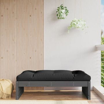 Vidaxl vidaXL Vrtni stolček za noge siv 120x80 cm masiven borov les