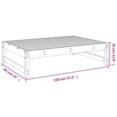 Vidaxl Vrtni stolček za noge medeno rjav 120x80 cm trdna borovina