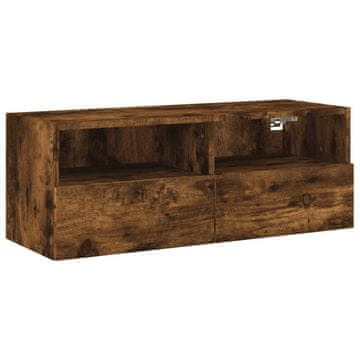 Vidaxl Stenska TV omarica dimljen hrast 80x30x30 cm inženirski les