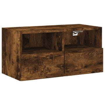 Vidaxl Stenska TV omarica dimljeni hrast 60x30x30 cm inženirski les