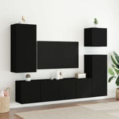 Vidaxl Stenska TV omarica črna 40,5x30x90 cm iverna plošča