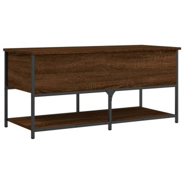 Vidaxl Klop za shranjevanje rjavi hrast 100x42,5x47 cm inženirski les