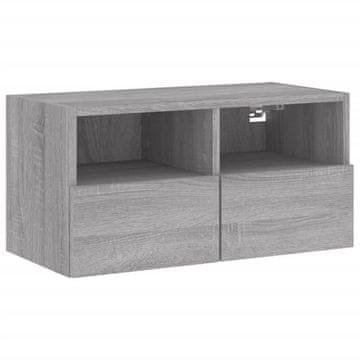 Vidaxl Stenska TV omarica siva sonoma 60x30x30 cm inženirski les