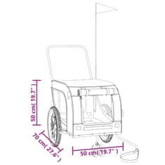 Vidaxl Kolesarska prikolica za hišne ljubljenčke črna