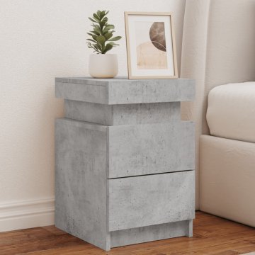 Vidaxl vidaXL Nočne omarice z LED osvetlitvijo, komplet 2 kosov, betonsko siva, 35x39x55 cm