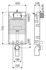 SCHELL Wc podometni splakovalnik montus H 770 mm