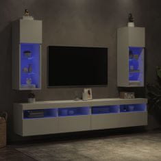 Vidaxl TV omarica z LED lučkami 2 kosa bela 30,5x30x90 cm