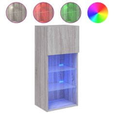 Vidaxl TV omarica z LED lučkami 2 kosa siva sonoma 40,5x30x90 cm