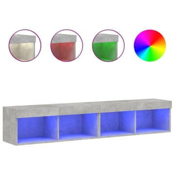 Vidaxl TV omarica z LED lučkami 2 kosa betonsko siva 80x30x30 cm