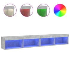 Vidaxl TV omarica z LED lučkami 2 kosa betonsko siva 100x30x30 cm