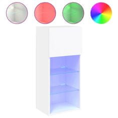 Vidaxl TV omarica z LED lučkami 2 kosa bela 40,5x30x90 cm