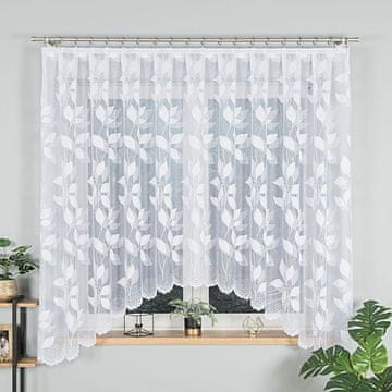 shumee MARTYNA - Že izdelana žakard zavesa z izrezom na dnu - 300x180 cm - bela